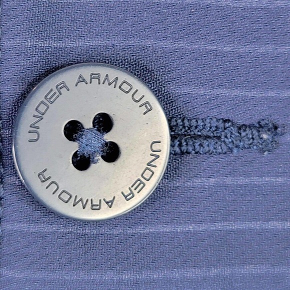 Under Armour UA Mens 34 x 11" Navy Blue Stripe Performance Golf Shorts Flat - Picture 6 of 9